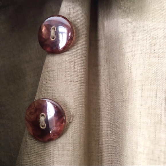 Vintage neutral taupe full length trench coat L - Picture 10 of 14